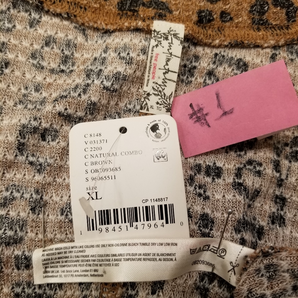 NEW FREE PEOPLE going places printed cardigan in Animal Print XL Stretch Snaps❣ - Picture 10 of 11